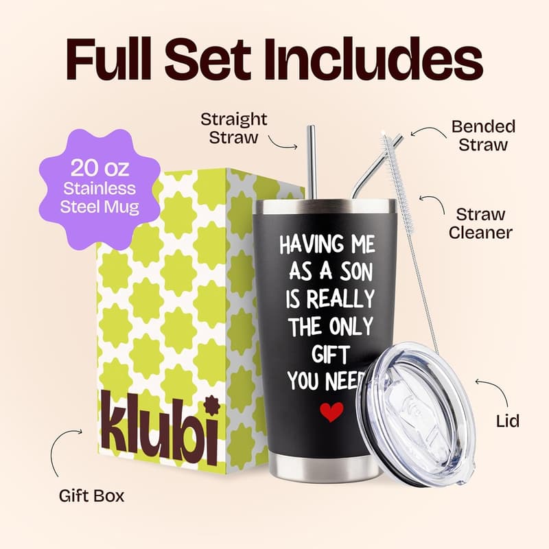 Mom's Birthday Gift - 20oz Black Insulated Tumbler