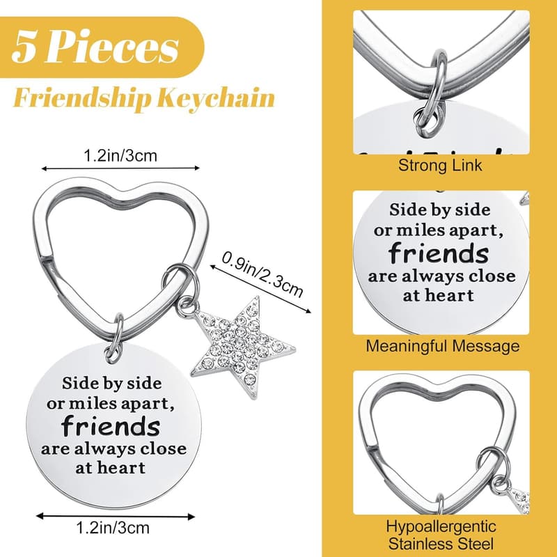 Friendship Gifts for Women: Makeup Bag & Star Keychain Set