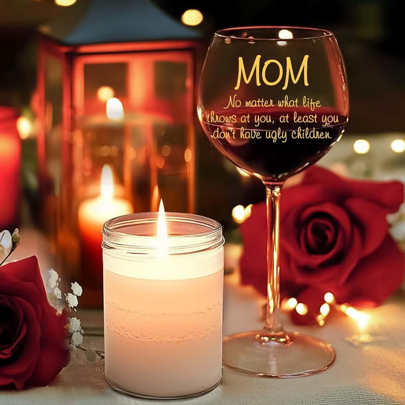Funny Wine Glass Gift for Mom - Mother's Day Birthday Present