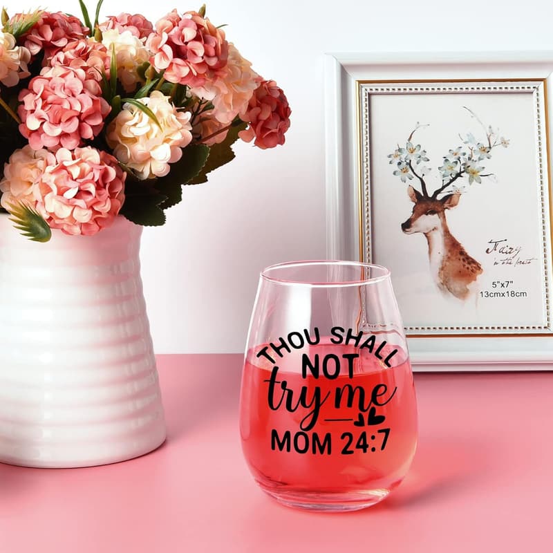 Mother's Day Stemless Wine Glass - 