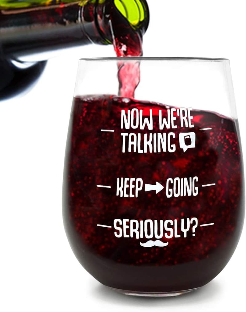 Mother's Day Wine Gift Set - 16 oz Unbreakable Glasses & Socks