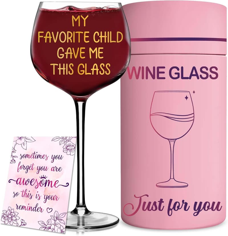 Funny Wine Glass for Mom - Perfect Mother's Day Gift
