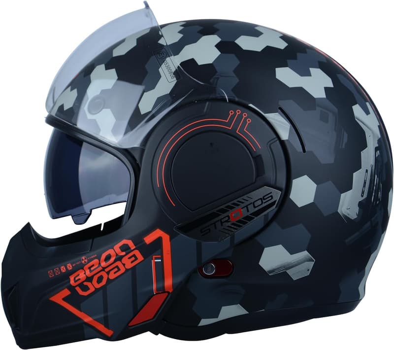 DOT Approved Reversible Full Face Motorcycle Helmet with Anti-Fog Visors