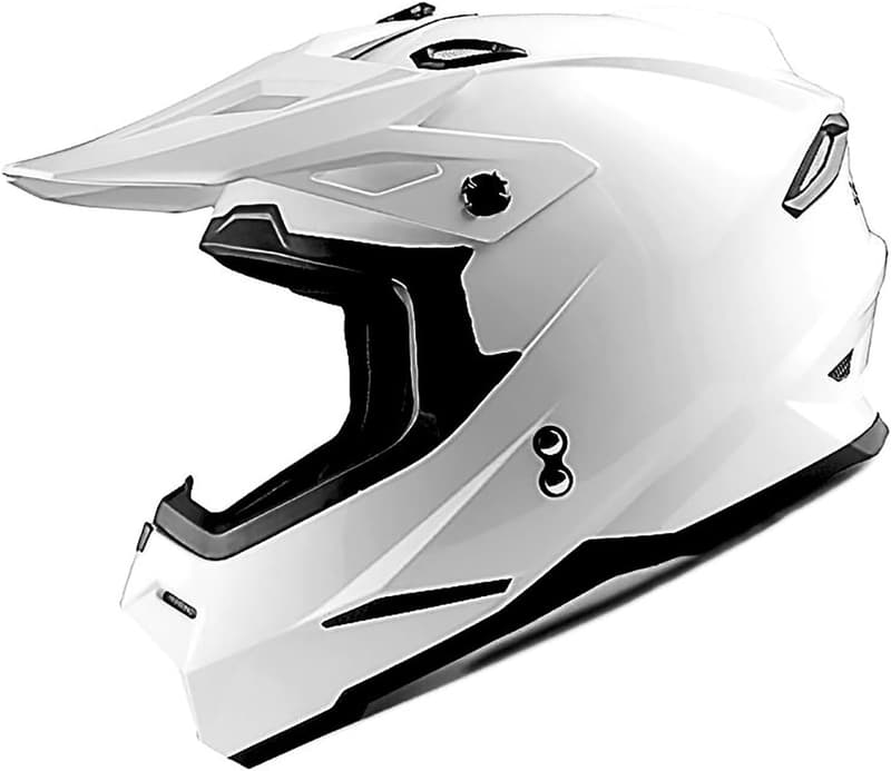 Full Face Motocross Helmet for Adults - Glossy White Racing Style