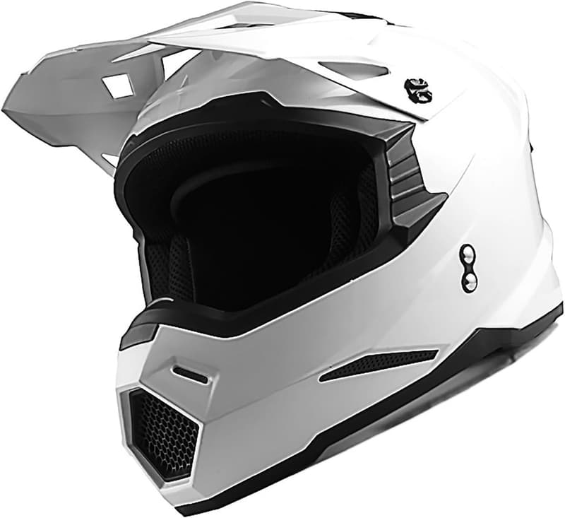 Full Face Motocross Helmet for Adults - Glossy White Racing Style