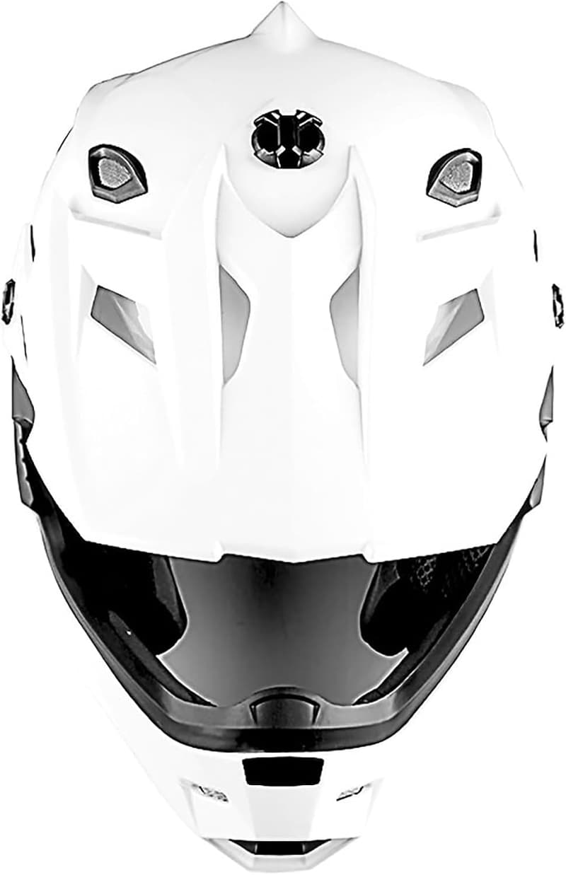 Full Face Motocross Helmet for Adults - Glossy White Racing Style