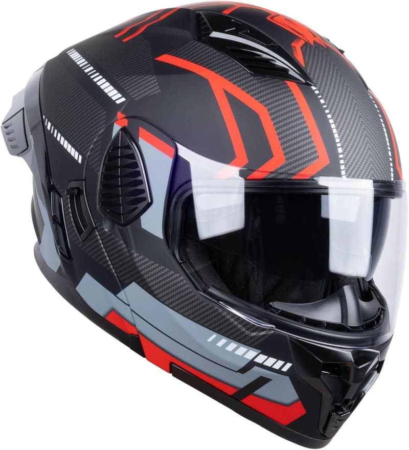 Dual Visor Full Face Motorcycle Helmet for Adults - DOT Approved