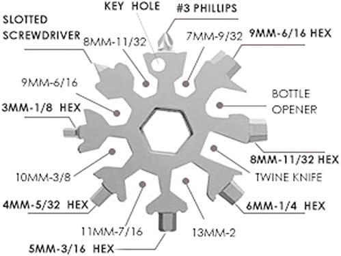 18-in-1 Snowflake Multitool, Stainless Steel Gadget for Men