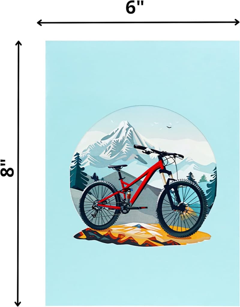 Mountain Bike Birthday Card for Men, 3D Design