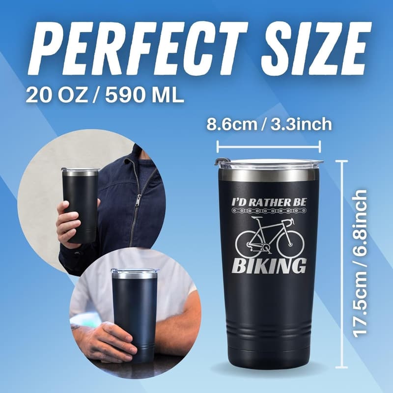 Father's Day Stainless Steel Tumbler for Bikers - 20oz