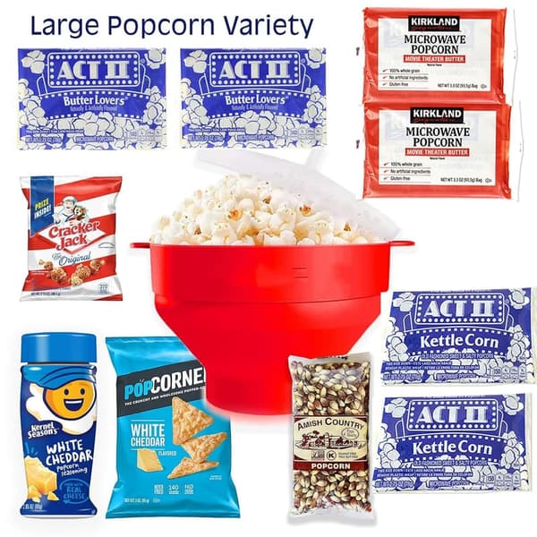 Movie Night Gift Basket - Popcorn Maker & Snacks for Family