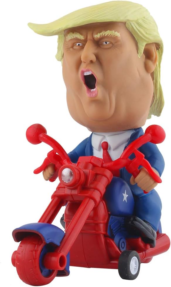 Donald Trump 2024 Toy Figure on Motorcycle - Gag Gift for Fans