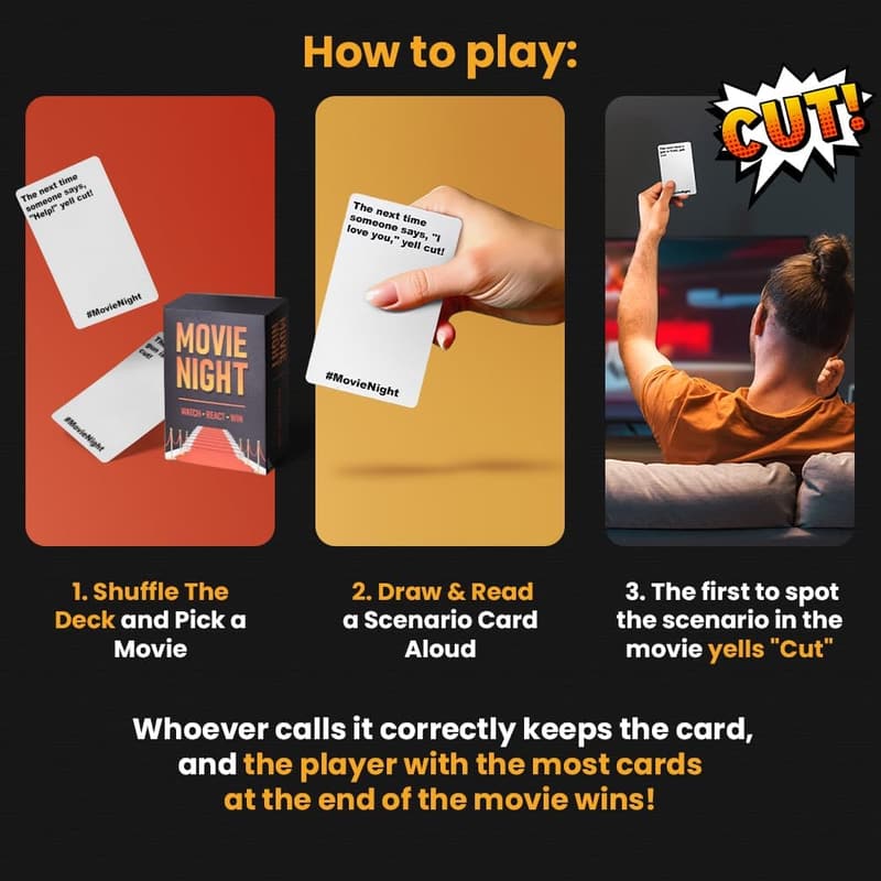 Movie Night Interactive Card Game for Adults & Family Fun