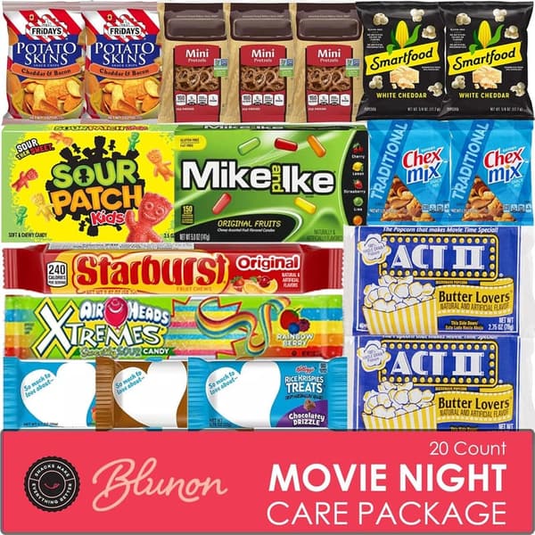 Movie Night Snack Basket - Assorted Popcorn & Candy Pack