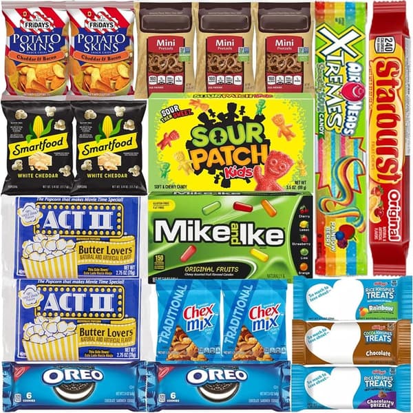 Movie Night Snack Basket - Assorted Popcorn & Candy Pack