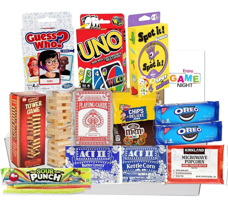 Game Night Gift Basket | Cards & Snacks for Teens & Adults