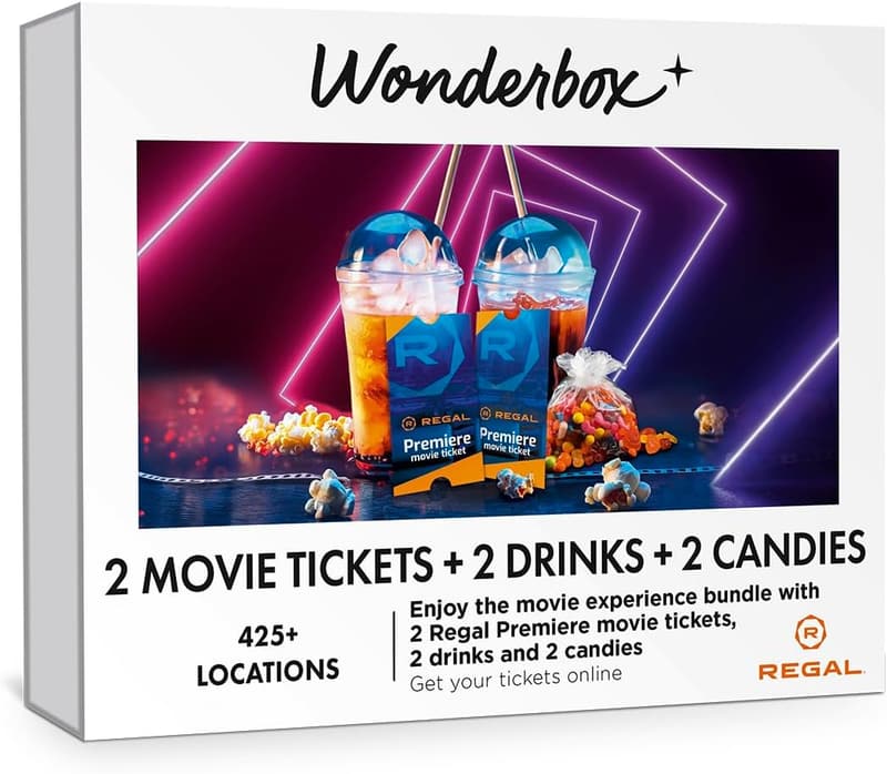 Movie Night Experience Gift Box for 2 – 2 Tickets, Drinks & Candies