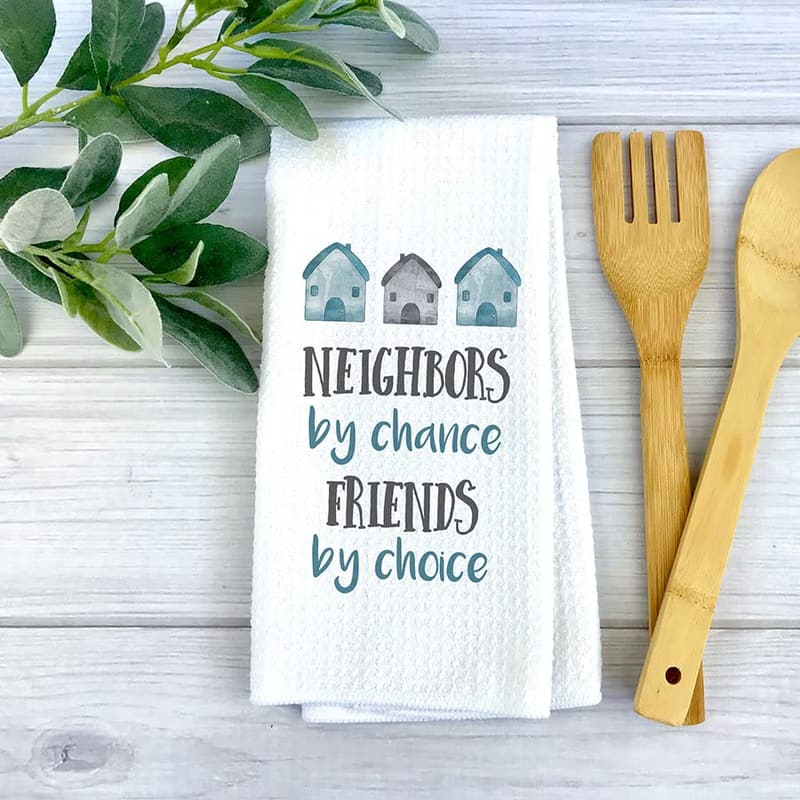 Moving Away Gift Kitchen Towel | Waffle Weave Design
