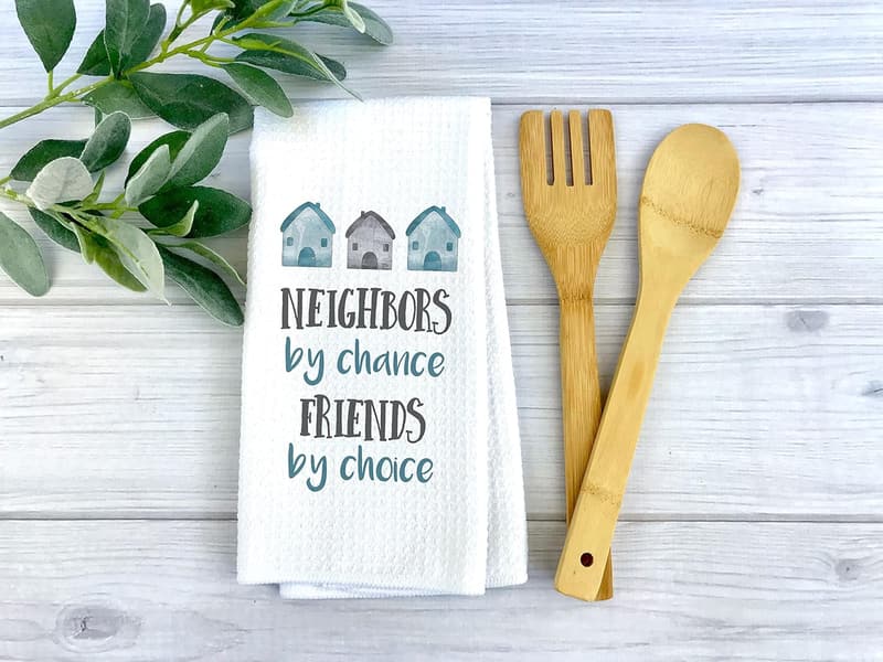 Moving Away Gift Kitchen Towel | Waffle Weave Design