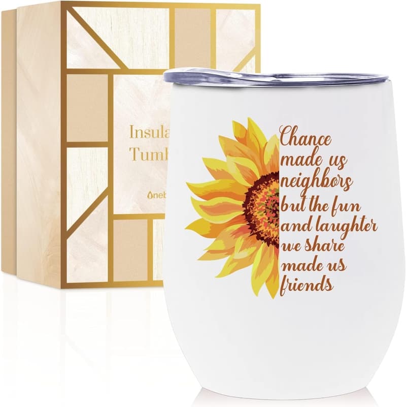 Farewell Gift: 12oz Stainless Steel Travel Tumbler for Neighbors