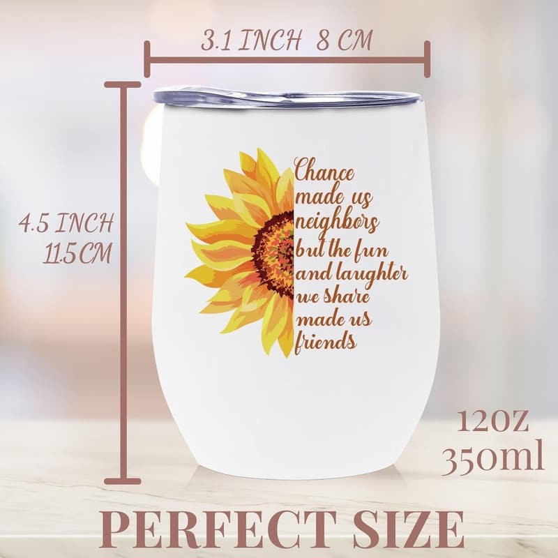 Farewell Gift: 12oz Stainless Steel Travel Tumbler for Neighbors