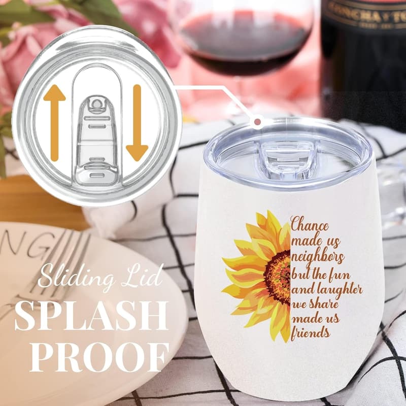 Farewell Gift: 12oz Stainless Steel Travel Tumbler for Neighbors