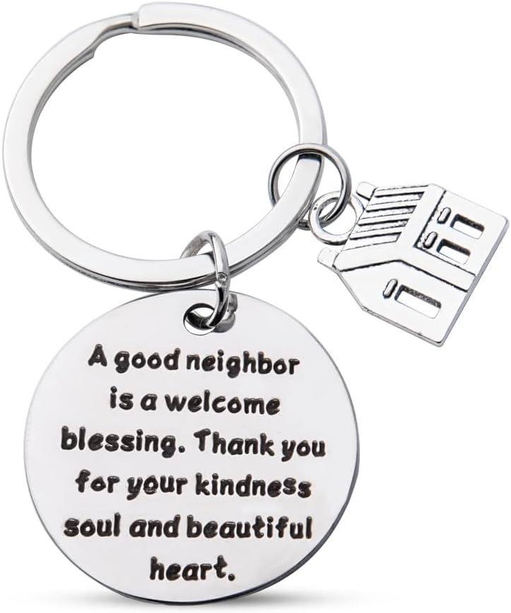 Neighbor Keychain Gift for Men & Women - Moving Away Thank You
