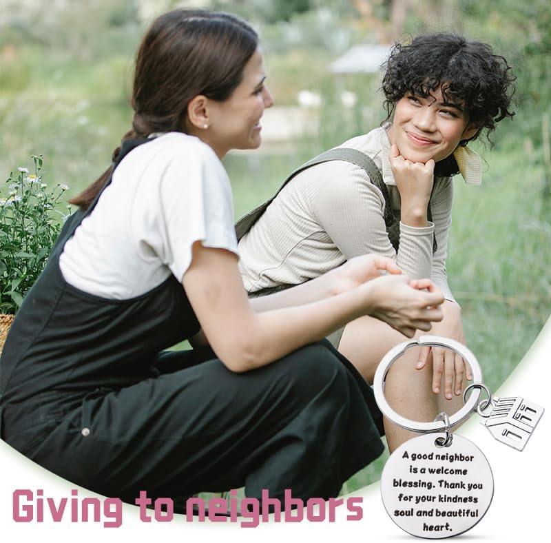 Neighbor Keychain Gift for Men & Women - Moving Away Thank You