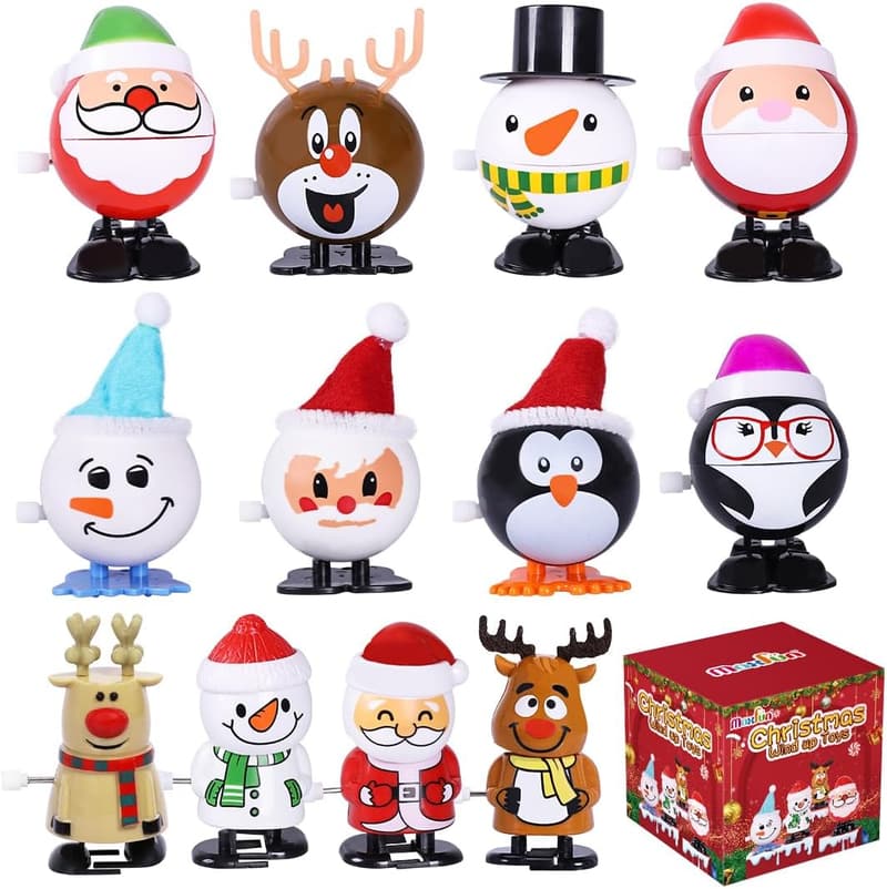 Christmas Assorted Wind-Up Toys - 12 Pack Party Favors