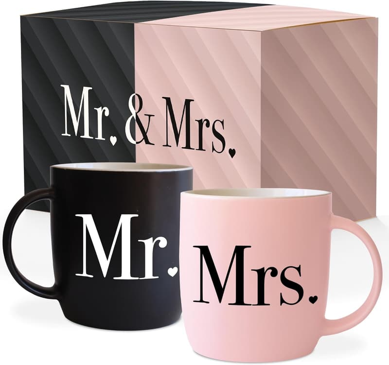 Wedding Anniversary Ceramic Coffee Mugs for Couples
