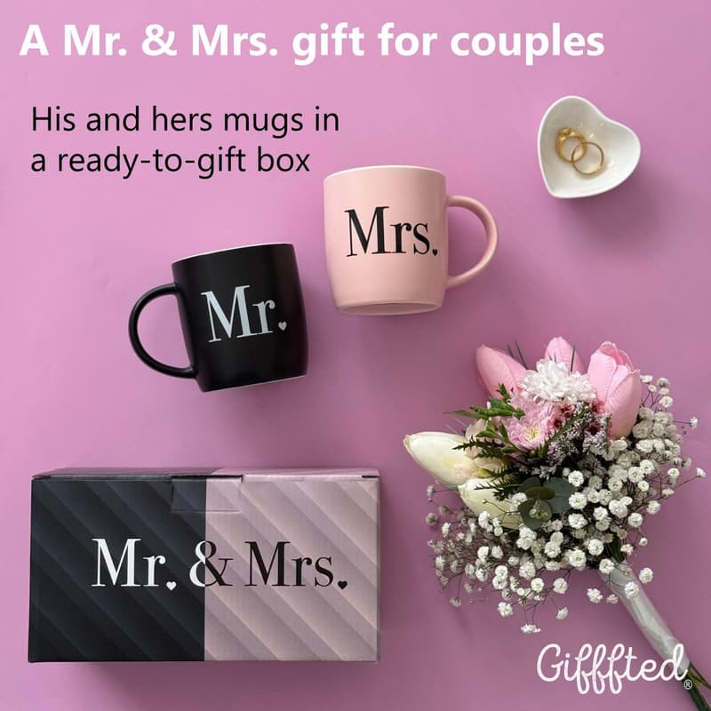 Wedding Anniversary Ceramic Coffee Mugs for Couples