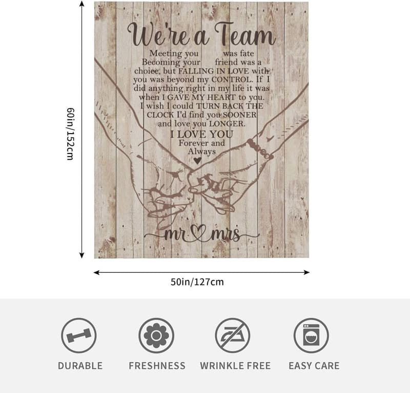 Valentine's Day Throw Blanket for Newlywed Couples, 60