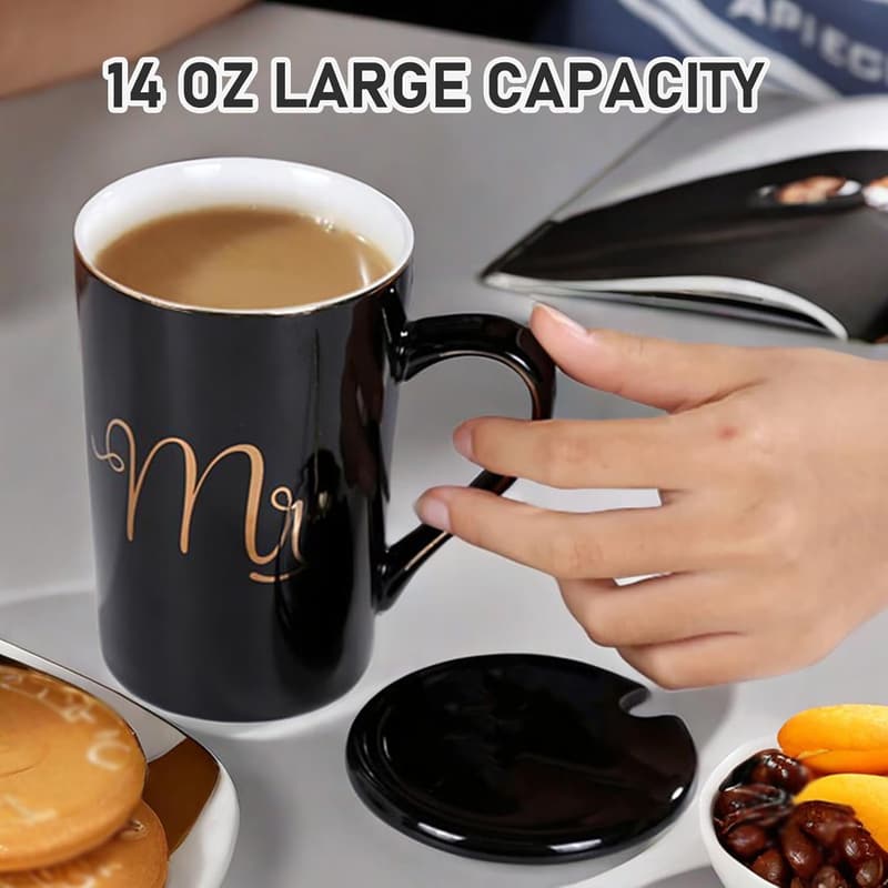 Personalized Mr & Mrs Coffee Mugs Set for Newlyweds