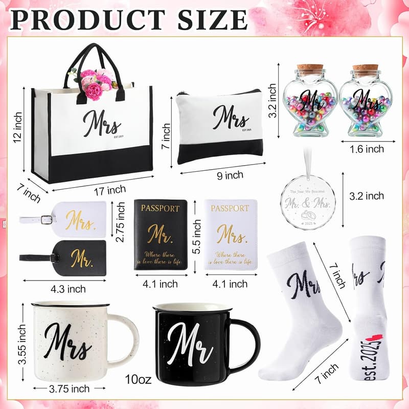 Mr and Mrs Apron Set - 15 Pcs Wedding Gifts for Couples