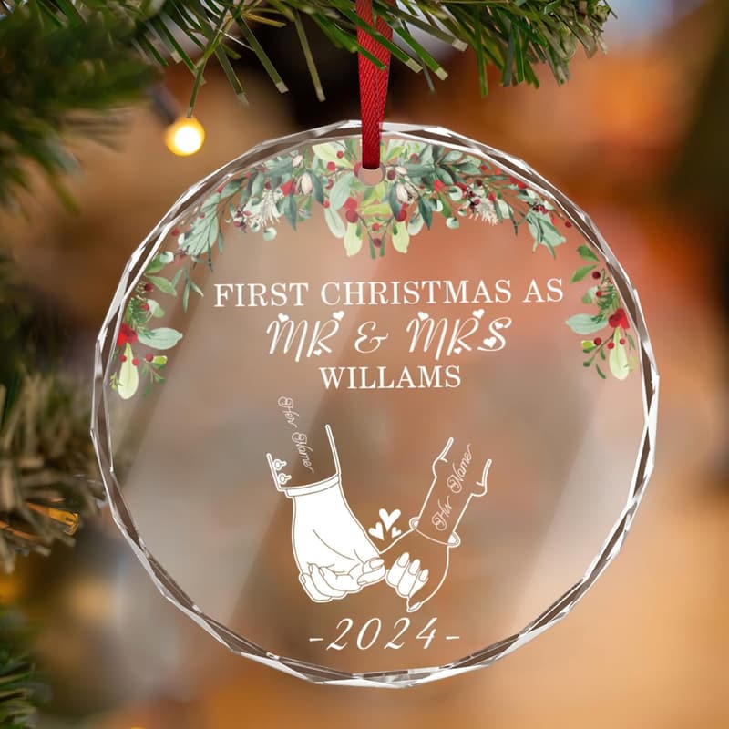 2024 Personalized Engagement Ornament for Newlyweds