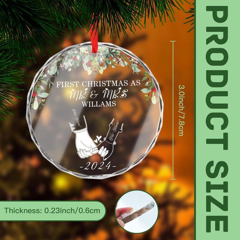 2024 Personalized Engagement Ornament for Newlyweds