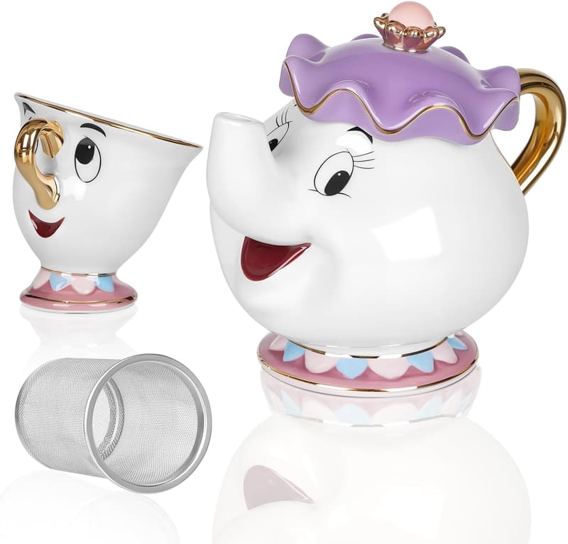 Mrs. Potts Teapot & Chip Cup Set - Perfect Gift for Girls