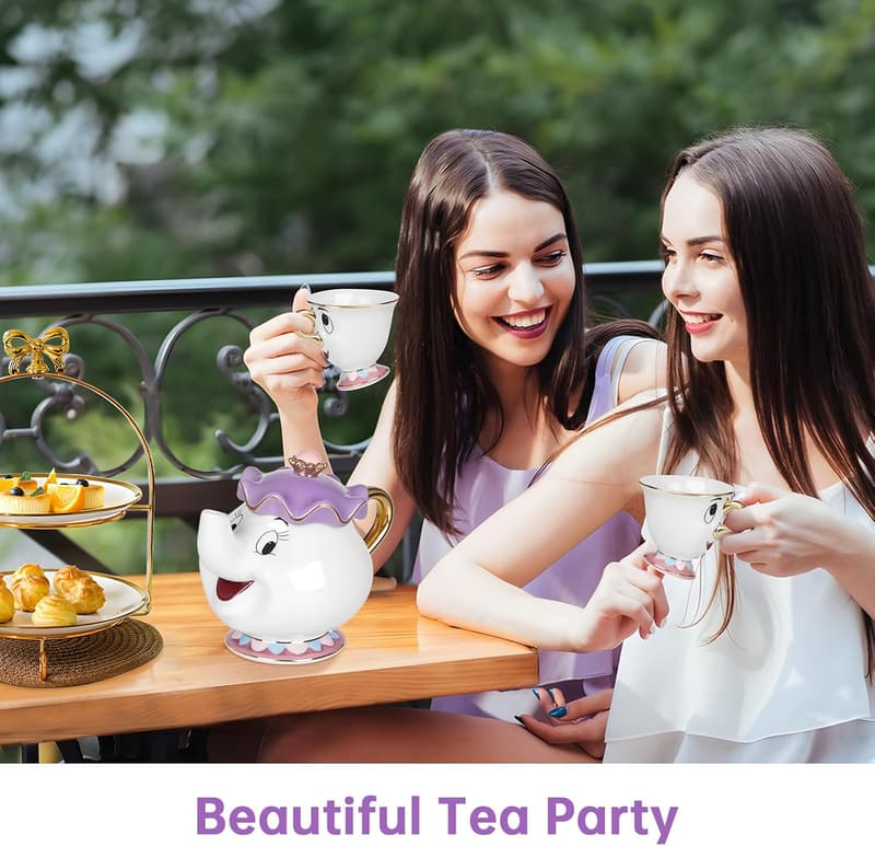 Mrs. Potts Teapot & Chip Cup Set - Perfect Gift for Girls