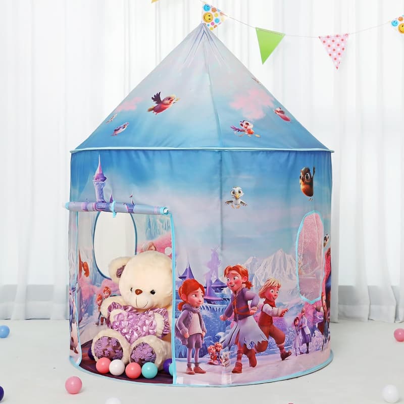 Indoor Playhouse for Kids - Ice Castle Tent with Star Lights