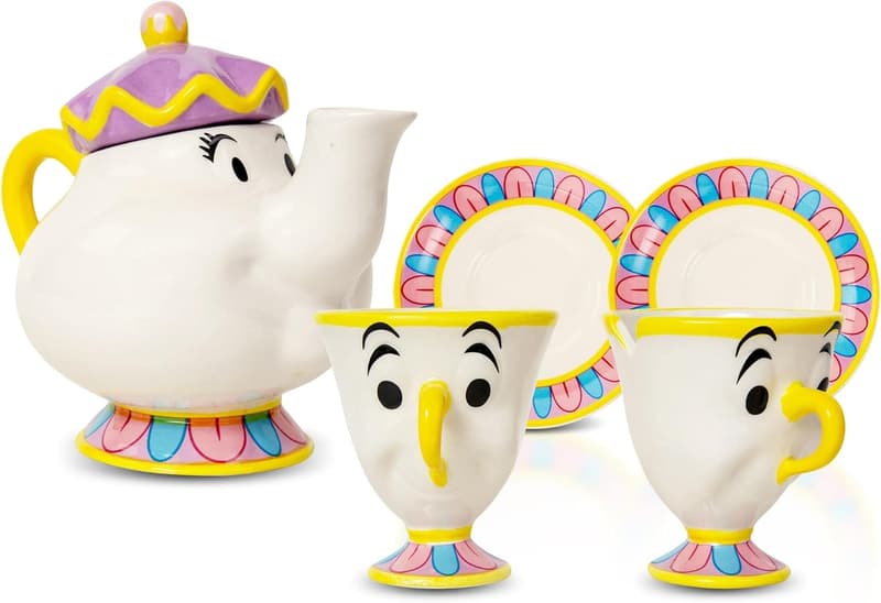 Disney Beauty and the Beast Mrs. Potts Teapot & Chip Cups Set