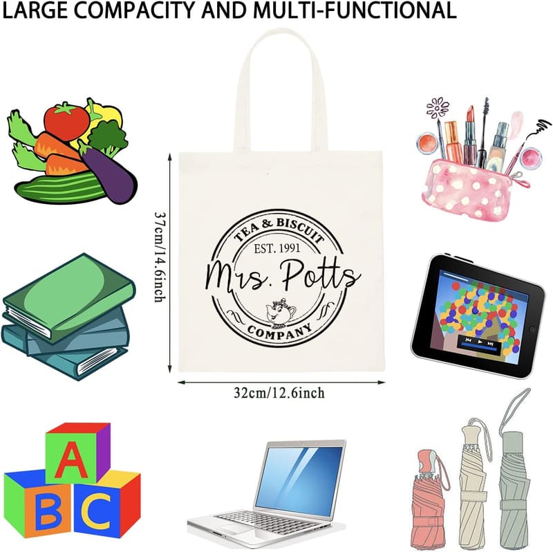 Mrs. Potts Movie-Inspired Tea & Biscuit Kitchen Tote
