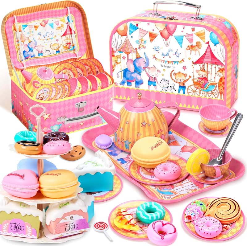 Dreamland World 61-Pc Tea Party Set for Girls Age 3-6