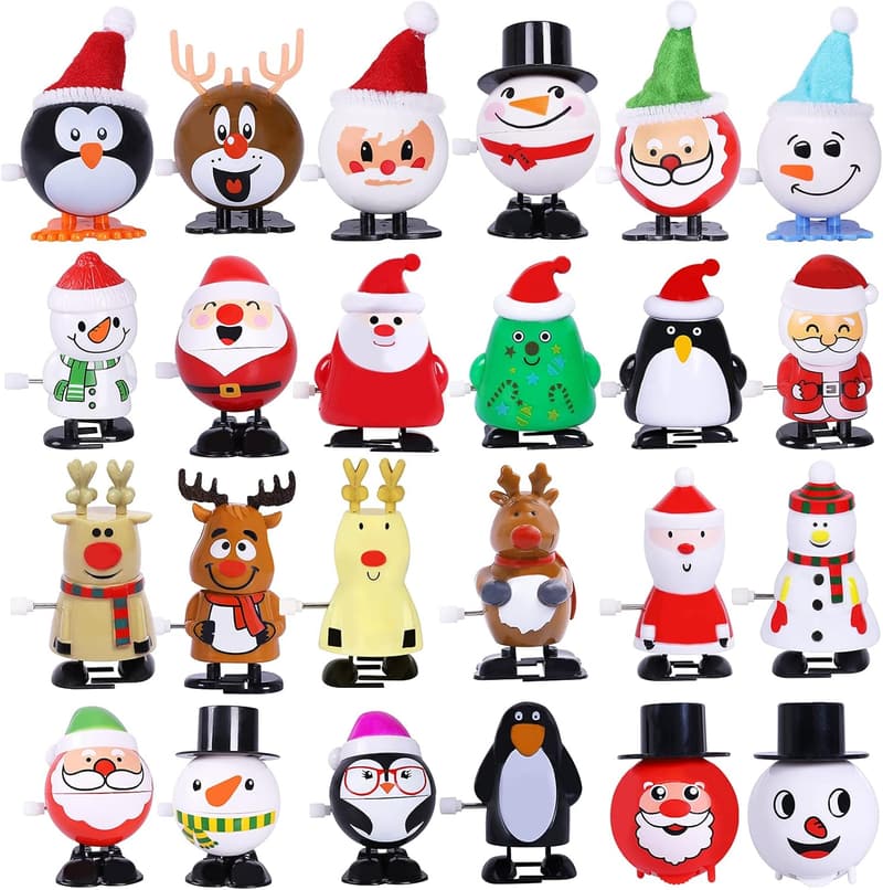 24-Pack Christmas Wind-Up Toys for Party Favors and Stocking Stuffers