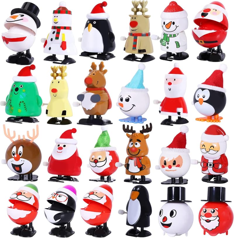 24-Pack Christmas Wind-Up Toys for Party Favors and Stocking Stuffers