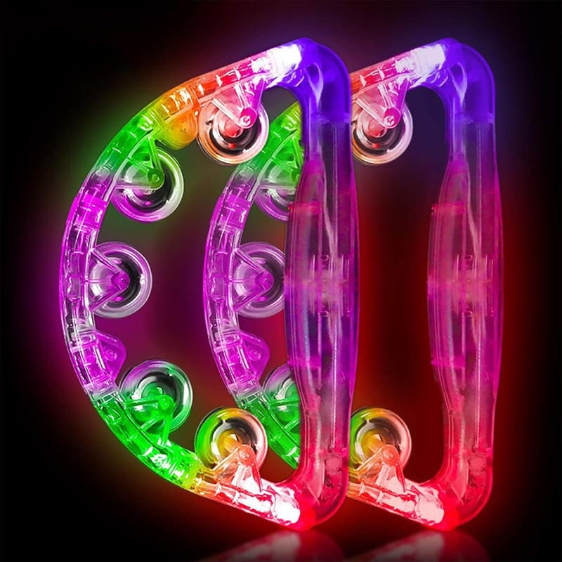 LED Tambourine Flashing Musical Toy for Birthdays and Parties