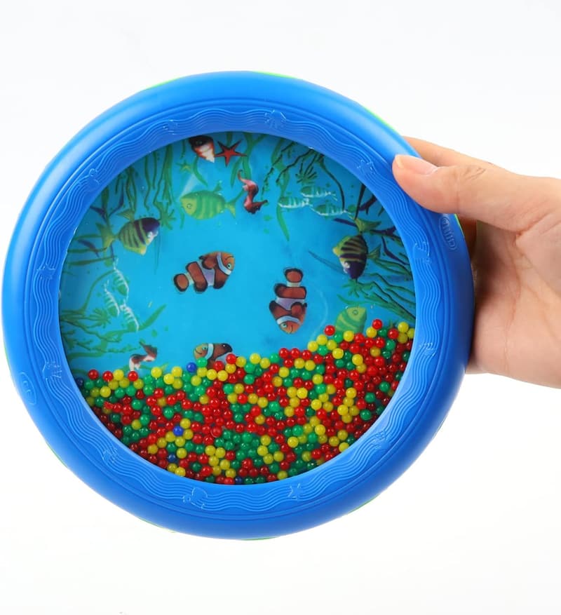 Ocean Drum Music Tool for Kids - Gentle Sea Sound Gift (Blue)