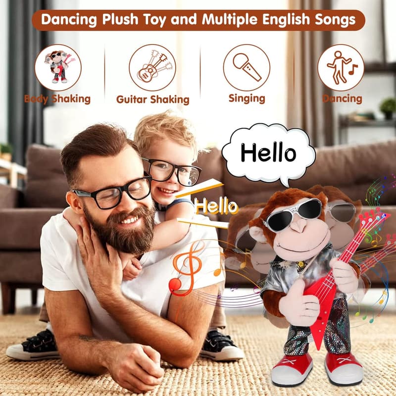Dancing Monkey Plush Toy - Educational Musical Toy for Kids