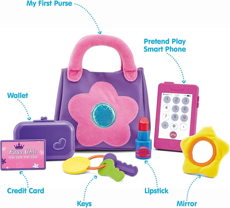 Kids' Pretend Play Purse Set with Wallet and Accessories