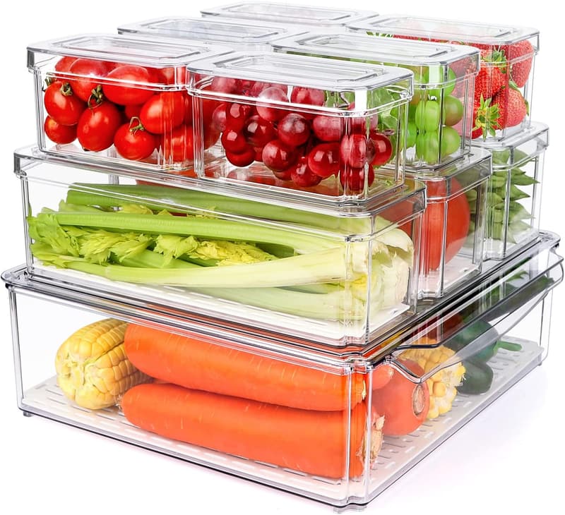 Stackable Clear Plastic Organizer Bins - 10 Pack
