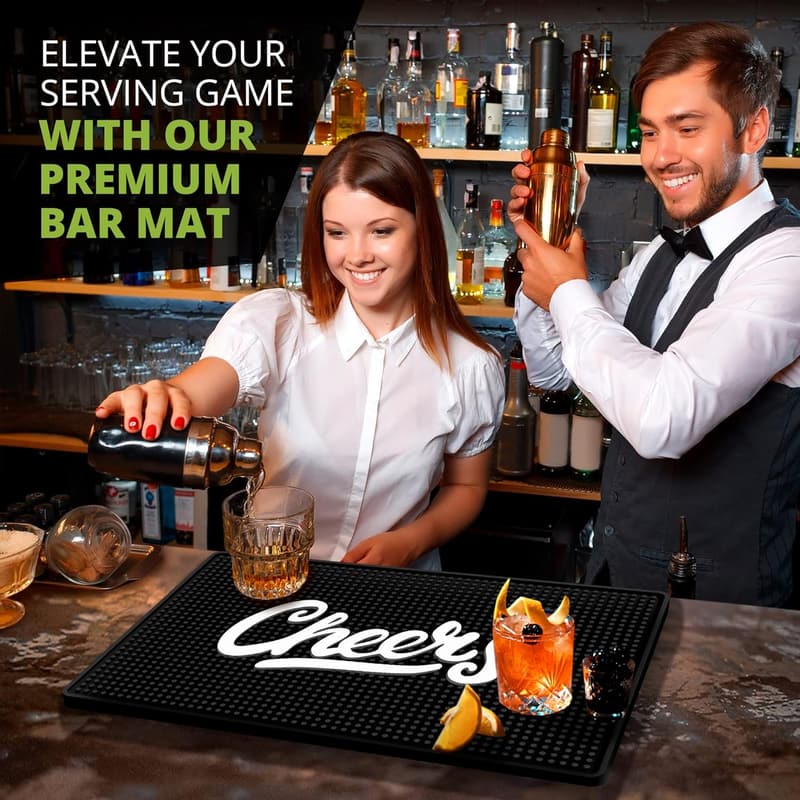Cheers Spill-Proof Rubber Bar Mat - 18